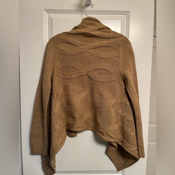 Camel Cable Knit Open Cardigan | Petite Small - Picture 2 of 15